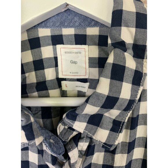 Gap Mens Large Button Down Shirt Checkered Plaid - Picture 5 of 11